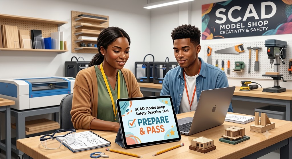 SCAD Model Shop Safety Practice Test Banner