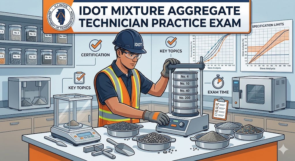 IDOT Mixture Aggregate Technician Practice Exam Banner