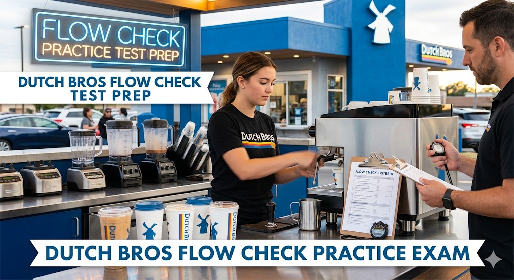Dutch Bros Flow Check Practice Test Banner