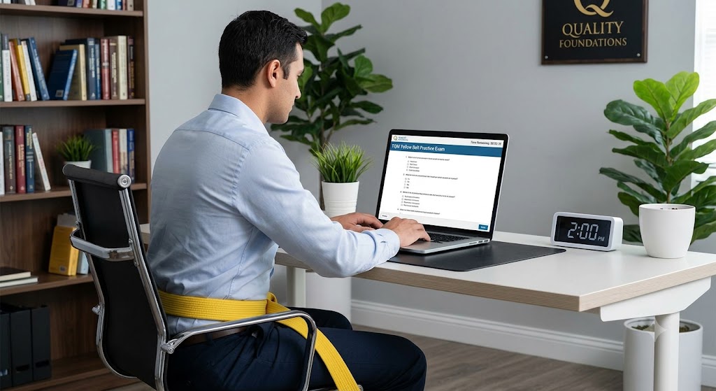 TQM Yellow Belt Certification Practice Exam Banner