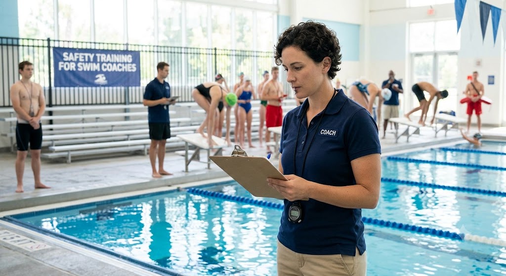 Safety Training for Swim Coaches Practice Test Banner