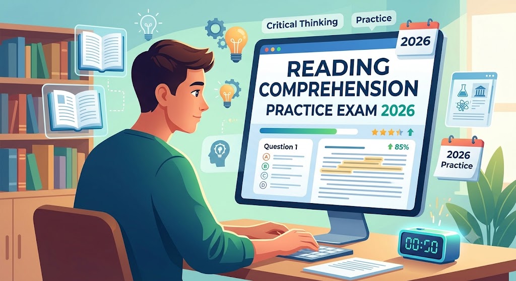 Reading Comprehension Practice Test 2026 Questions Answers Banner