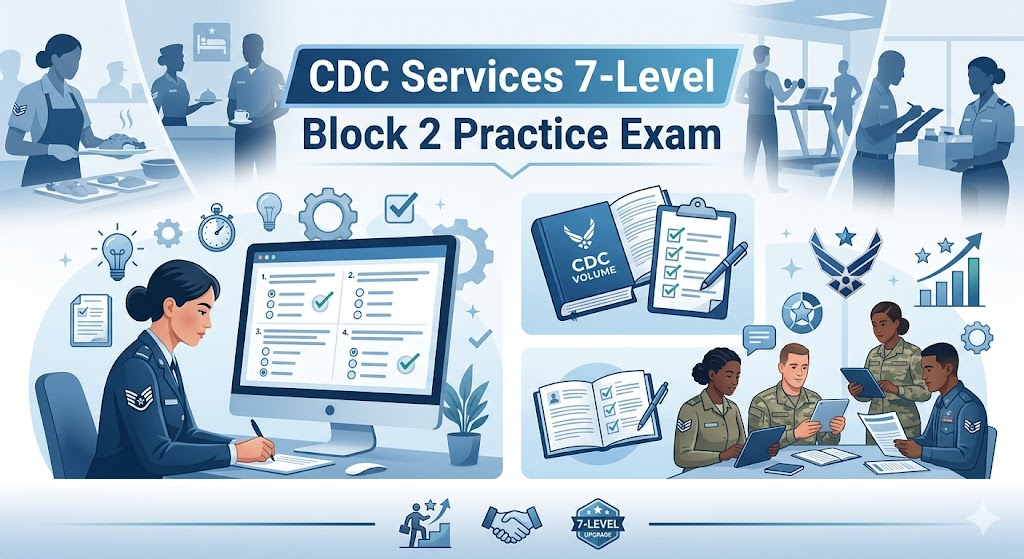 CDC Services 7-Level Block 2 Practice Exam Banner