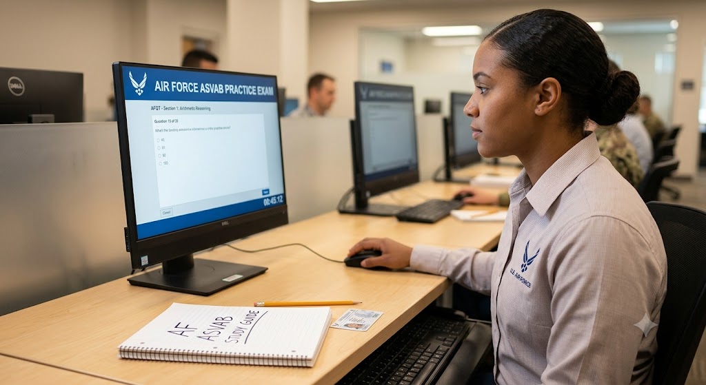 Air Force Armed Services Vocational Aptitude Battery (ASVAB) Practice Test Banner