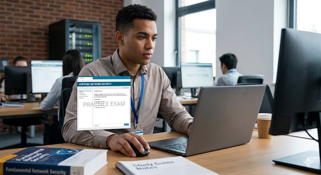 Certiport Network Security Practice Exam Banner