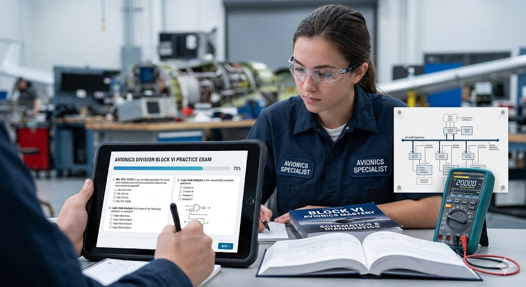 Avionics Division Block VI Practice Test Banner