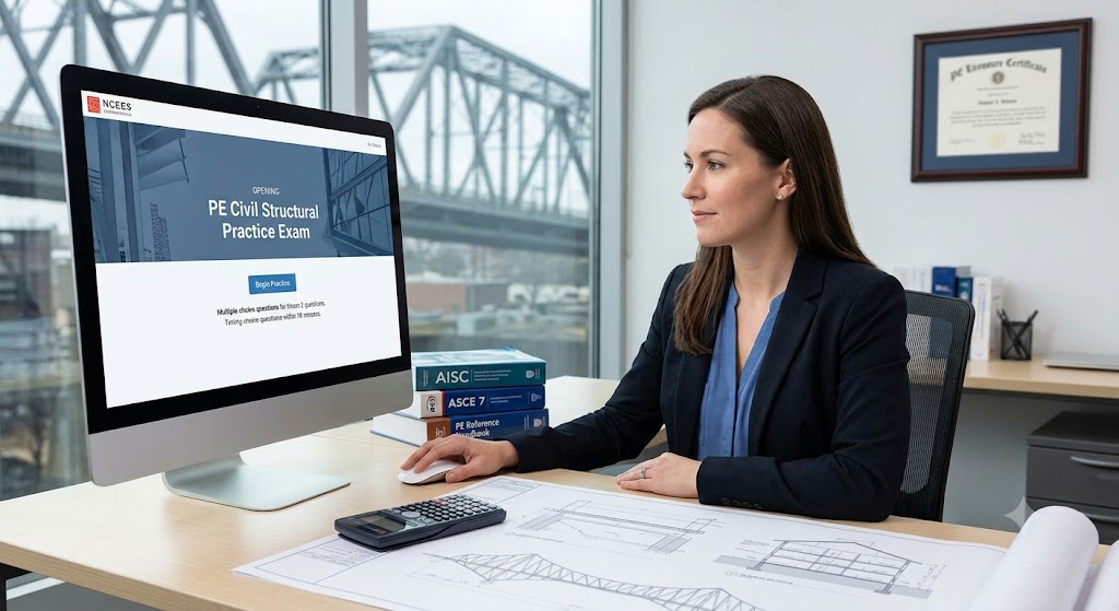 Principles and Practice of Engineering (PE) Civil: Structural Practice Exam Banner