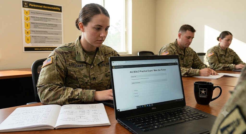 Adjutant General (AG) BOLC – Man the Force Practice Exam Banner