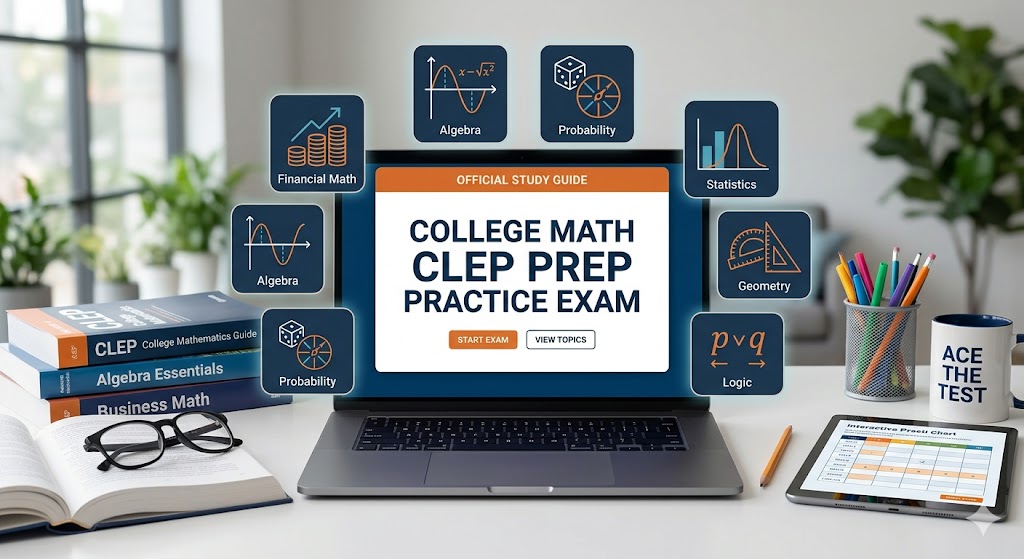 College Math CLEP Prep Practice Exam Banner