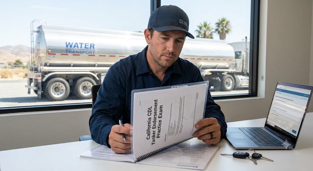 California CDL Tanker Endurance Test Banner