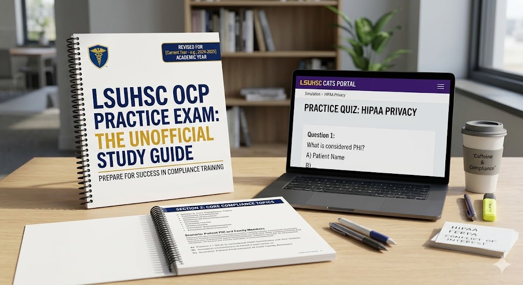LSUHSC Office of Compliance Programs (OCP) Practice Exam Banner
