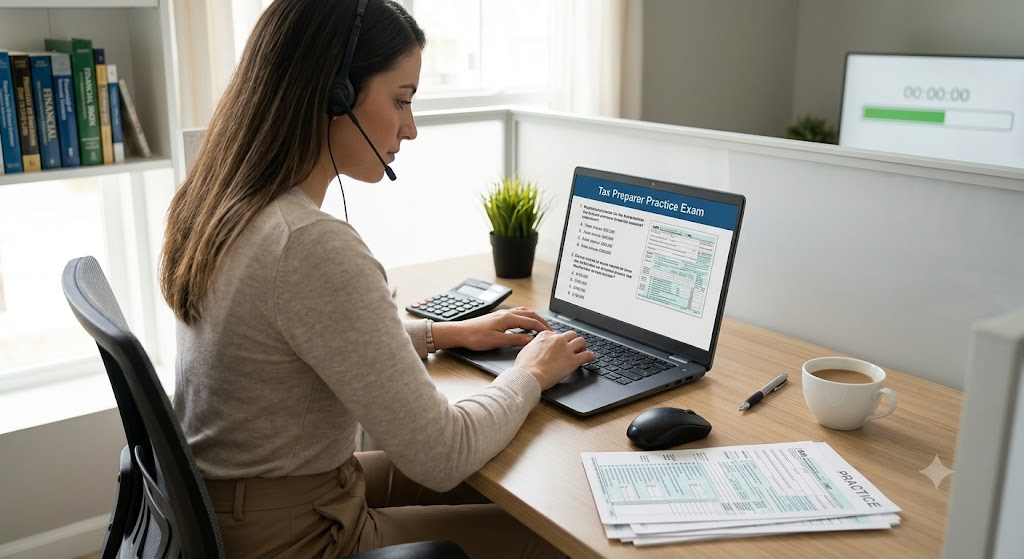 Tax Preparer Practice Exam Banner