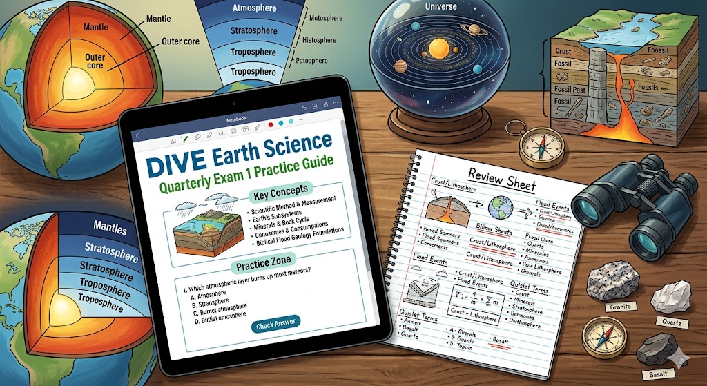 DIVE Earth Science Quarterly Exam 1 Practice Banner