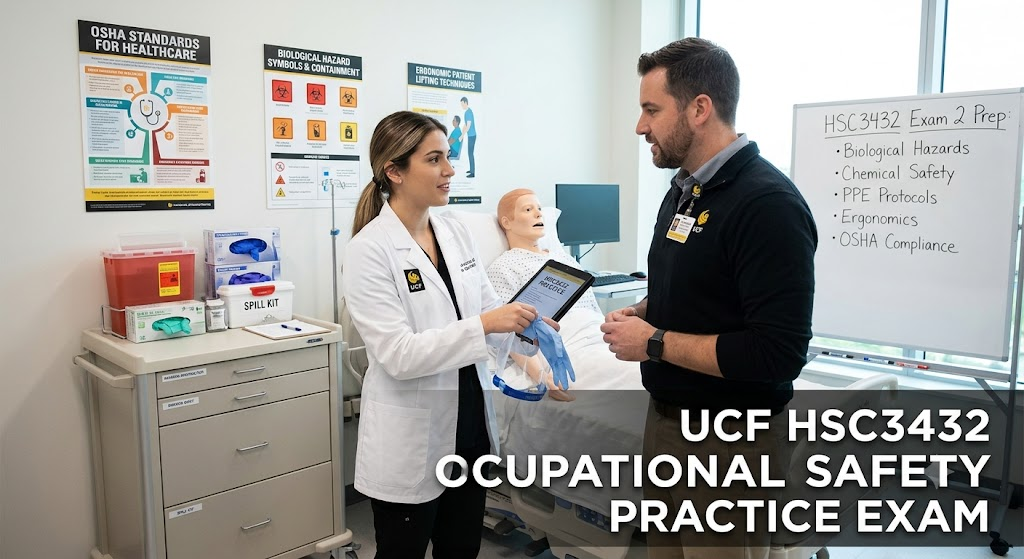 University of Central Florida (UCF) HSC3432 Occupational Safety for the Health Care Professional Practice Exam 2 Banner