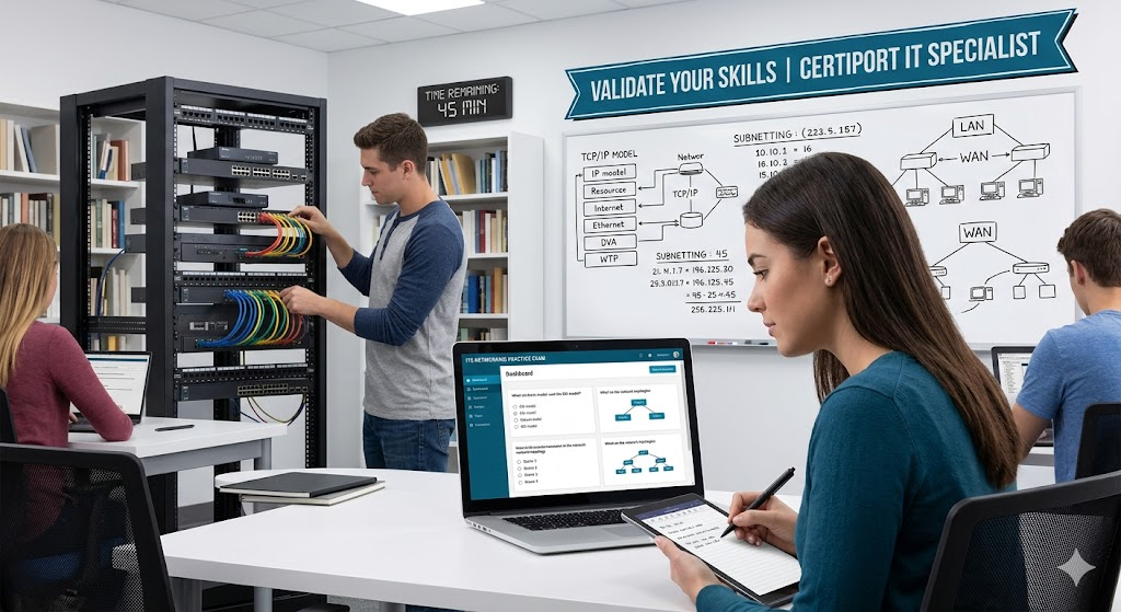 ITS Certiport Networking Practice Test Banner