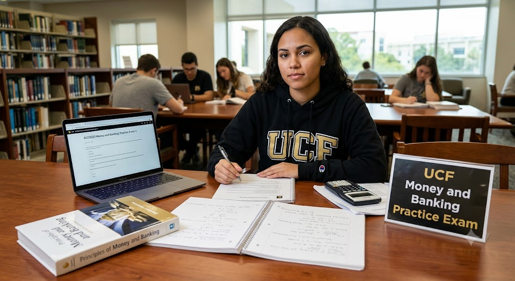 University of Central Florida (UCF) ECO3223 Money and Banking Practice Exam 1 Banner