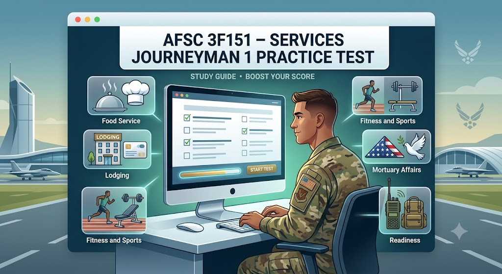 AFSC 3F151 – Services Journeyman 1 Practice Test Banner