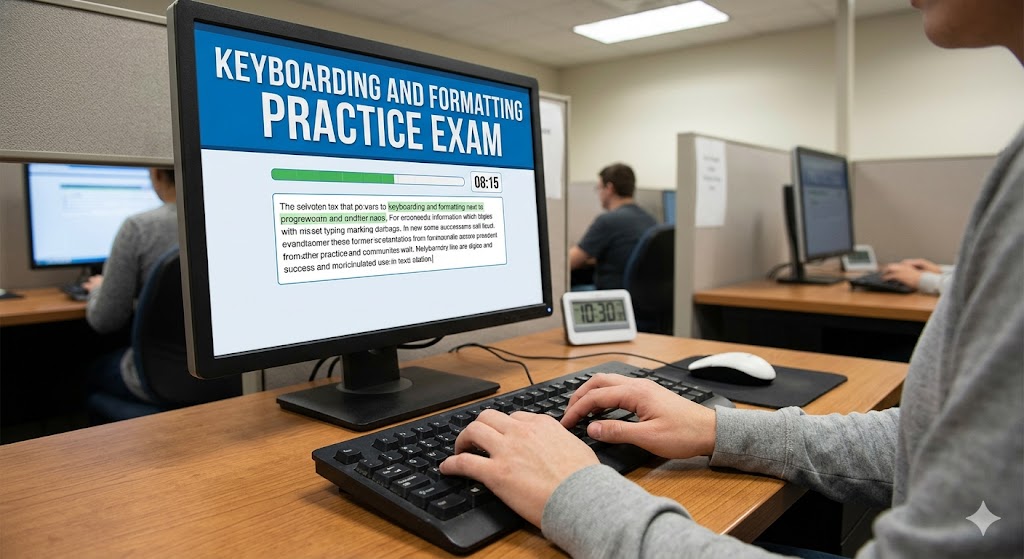 Keyboarding and Formatting Practice Test Banner
