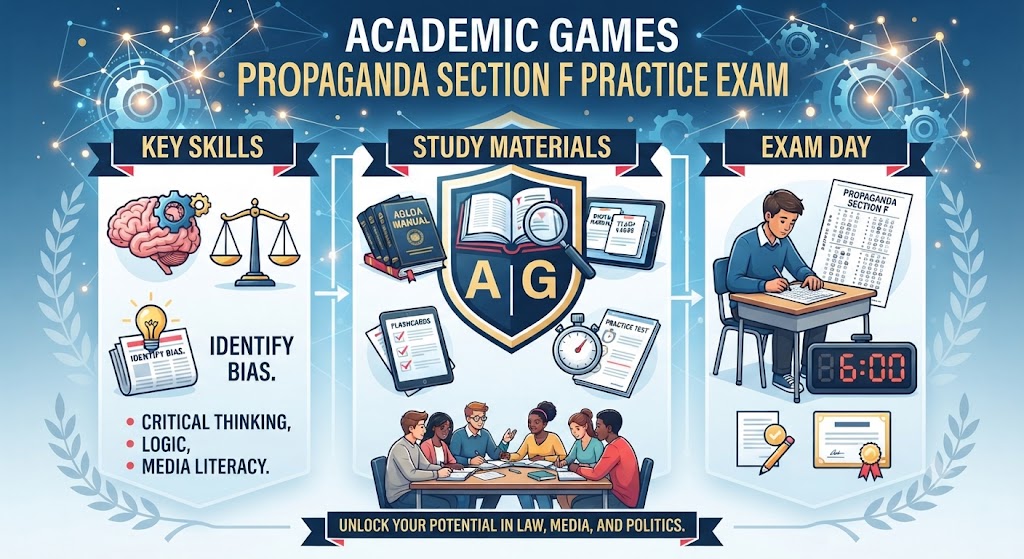 Academic Games Propaganda Section F Practice Test Banner