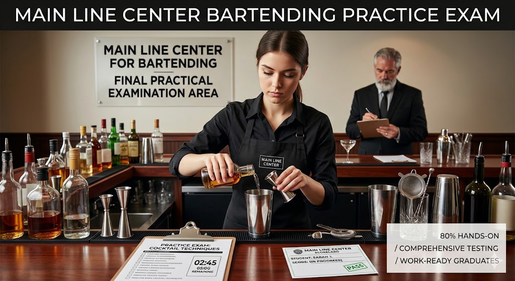 Main Line Center Bartending Practice Exam Banner