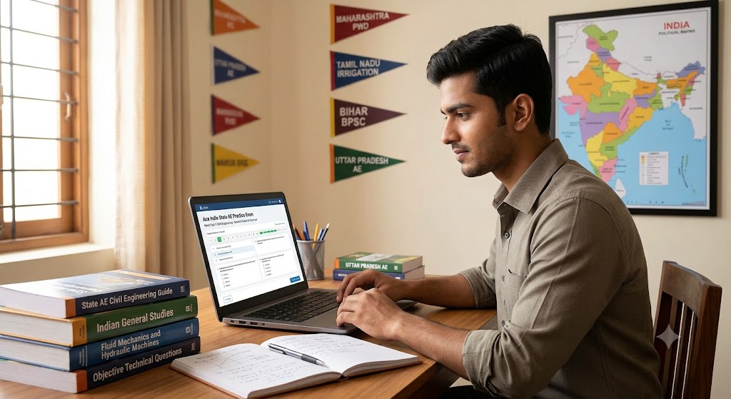 State AE Practice Test & Exam Prep | India Banner
