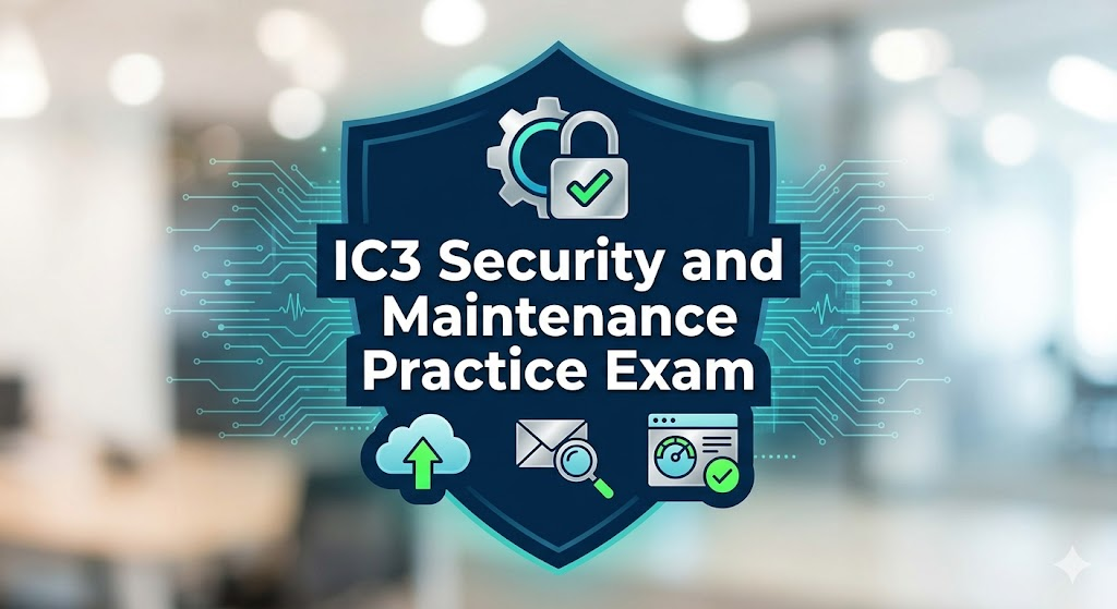 IC3 Security and Maintenance Practice Test Banner