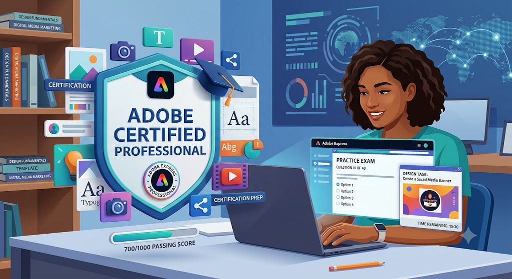 Adobe Express Practice Exam Banner