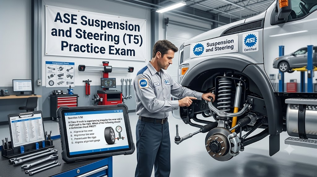 ASE Suspension and Steering (T5) Practice Test Banner
