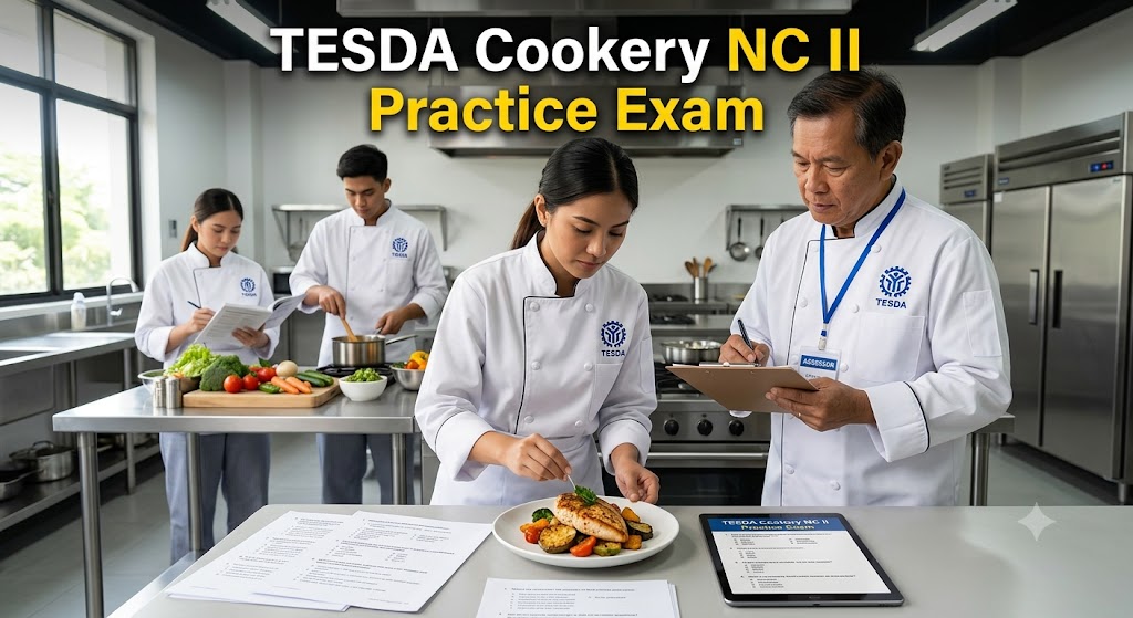 TESDA Cookery NC II Practice Exam Banner