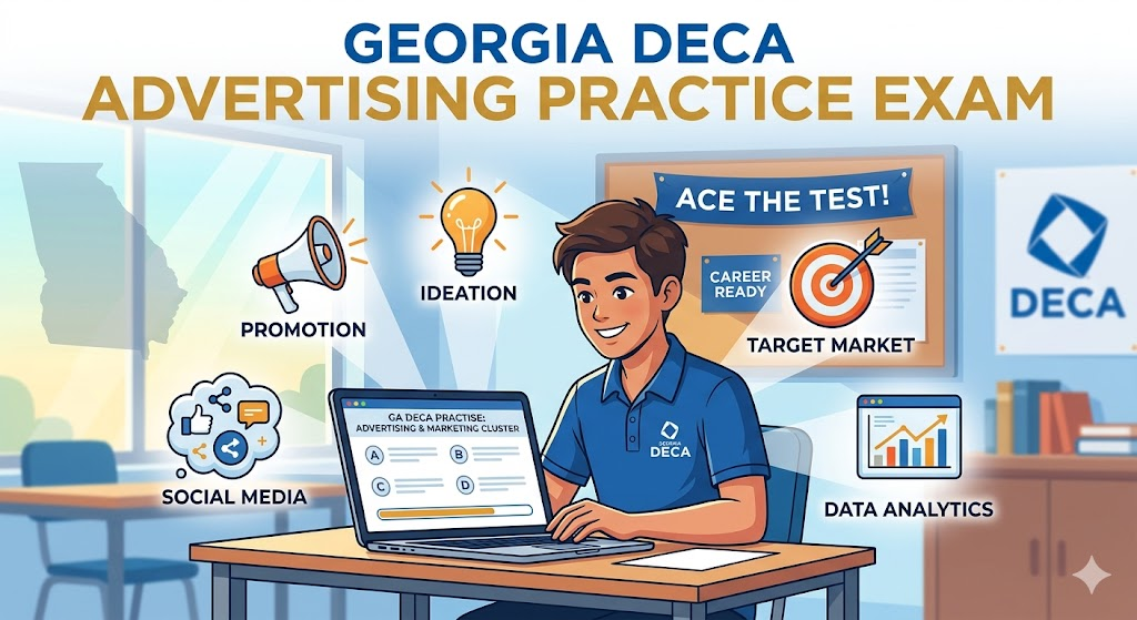 Georgia DECA Advertising Practice Test Banner