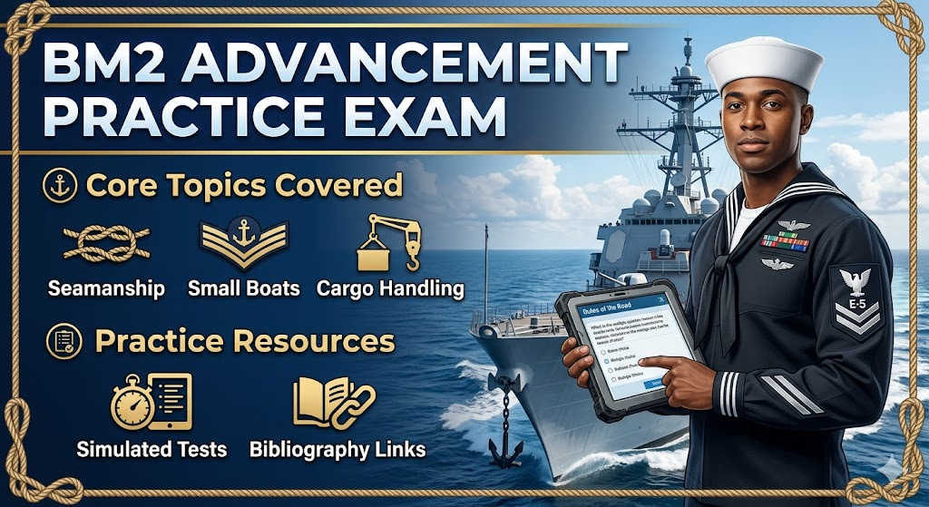 Boatswain’s Mate Petty Officer Second Class (BM2) Advancement Practice Exam Banner