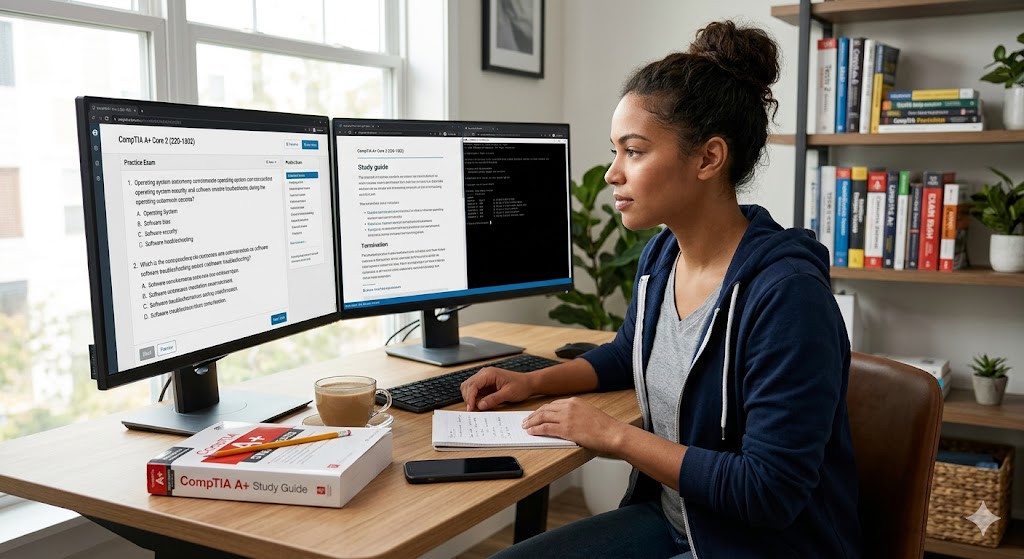 CompTIA A+ Core 2 (220-1002) Certification Practice Exam Banner