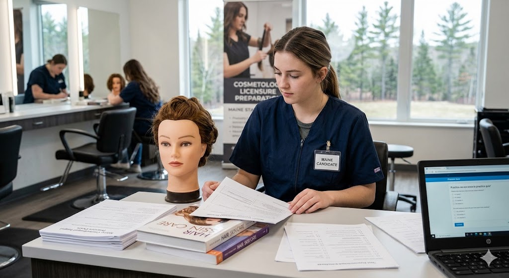Maine Cosmetologist Practice Exam Banner
