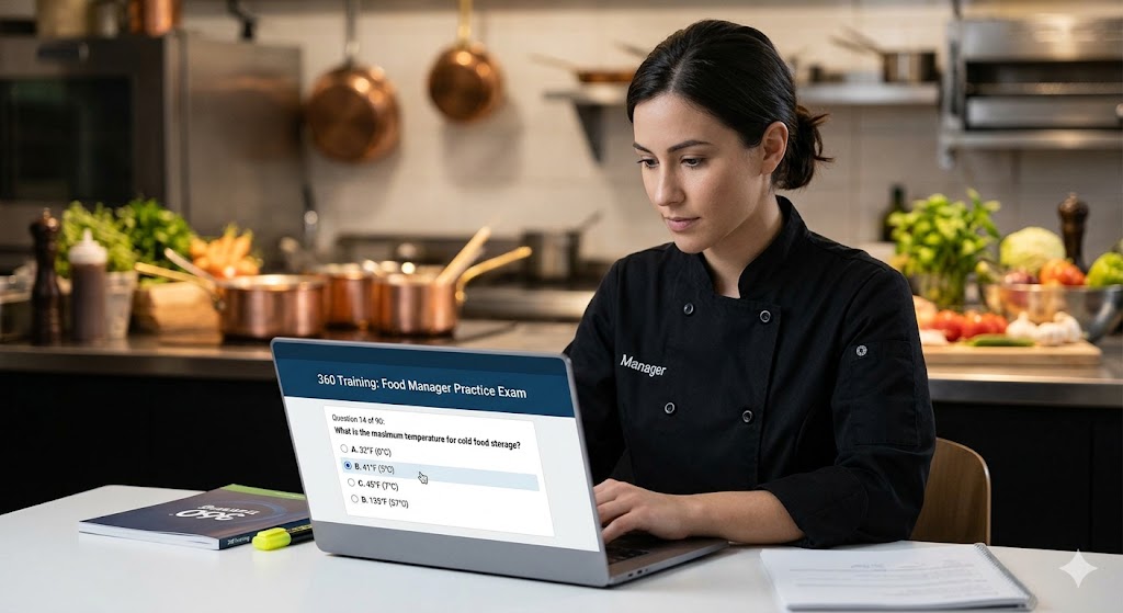 360 Training Food Manager Practice Exam Banner