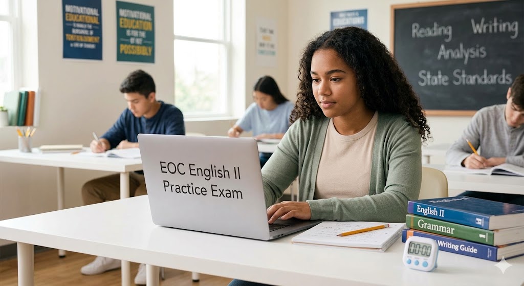 EOC English II Practice Test Banner