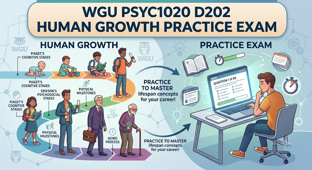 Western Governors University (WGU) PSYC1020 D202 Human Growth and Development Practice Exam Banner