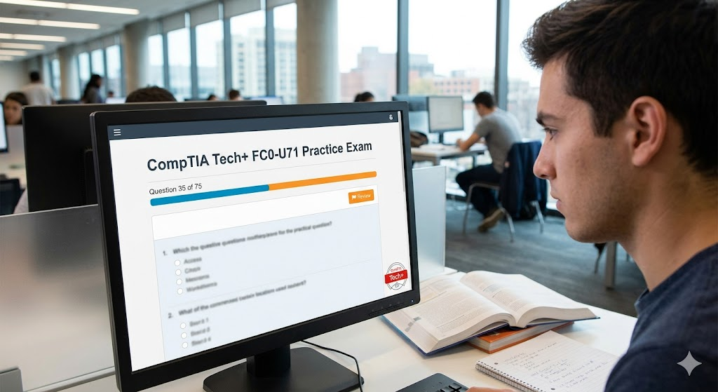 CompTIA Tech+ FC0-U71 Practice Test 2026 | Real Exam Questions Banner