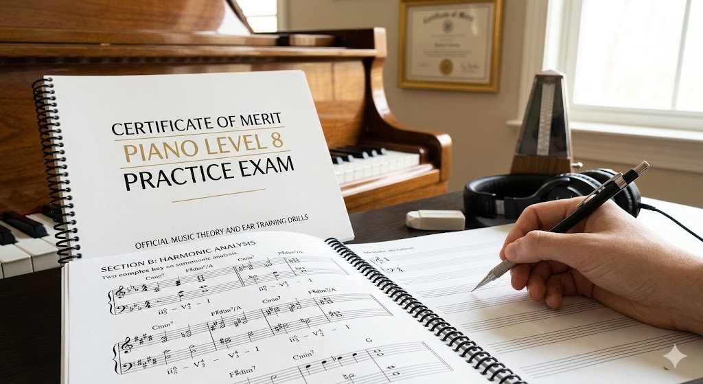 Certificate of Merit (CM) Piano Theory Level 10 Practice Test Banner
