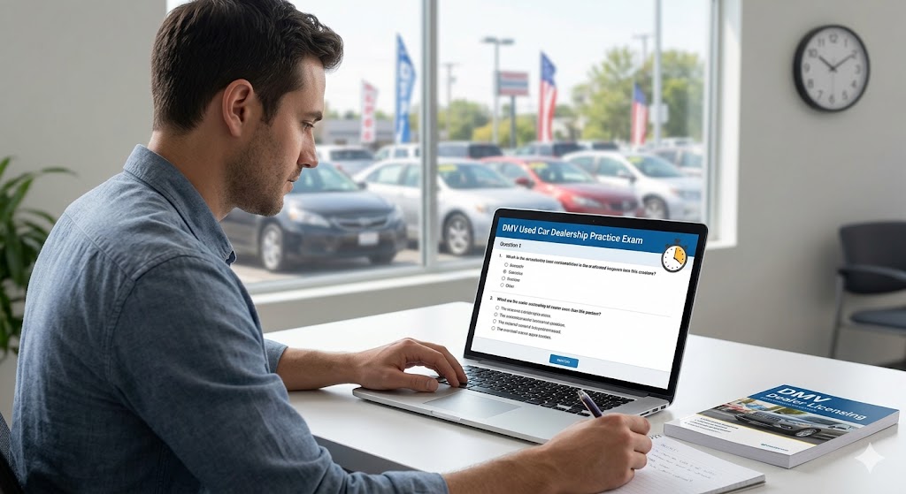DMV Used Car Dealership Practice Test Banner