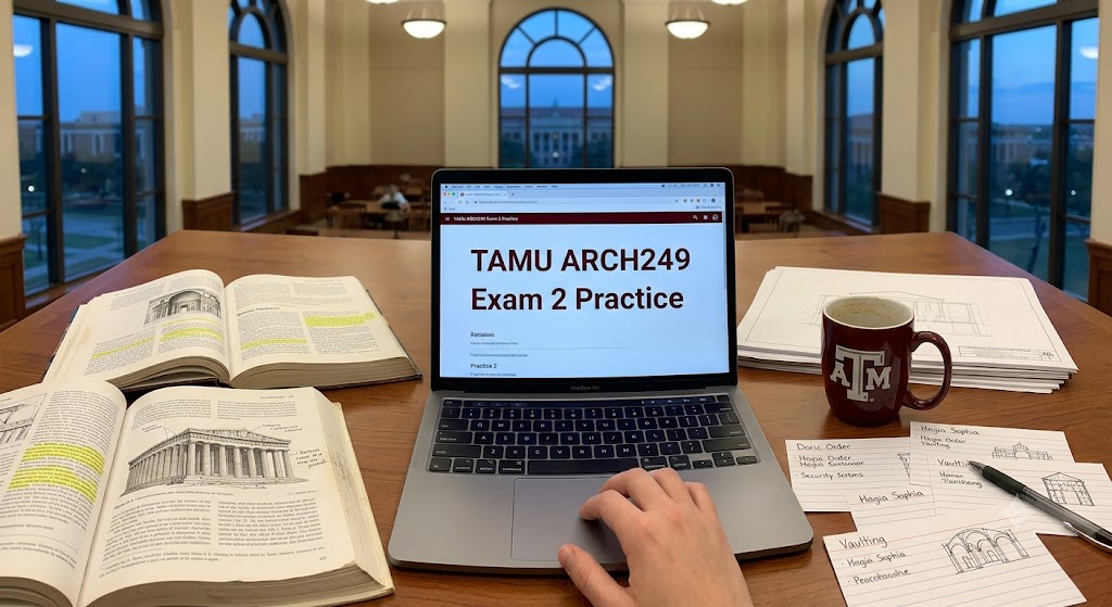 TAMU ARCH249 World Architecture I Practice Exam Banner
