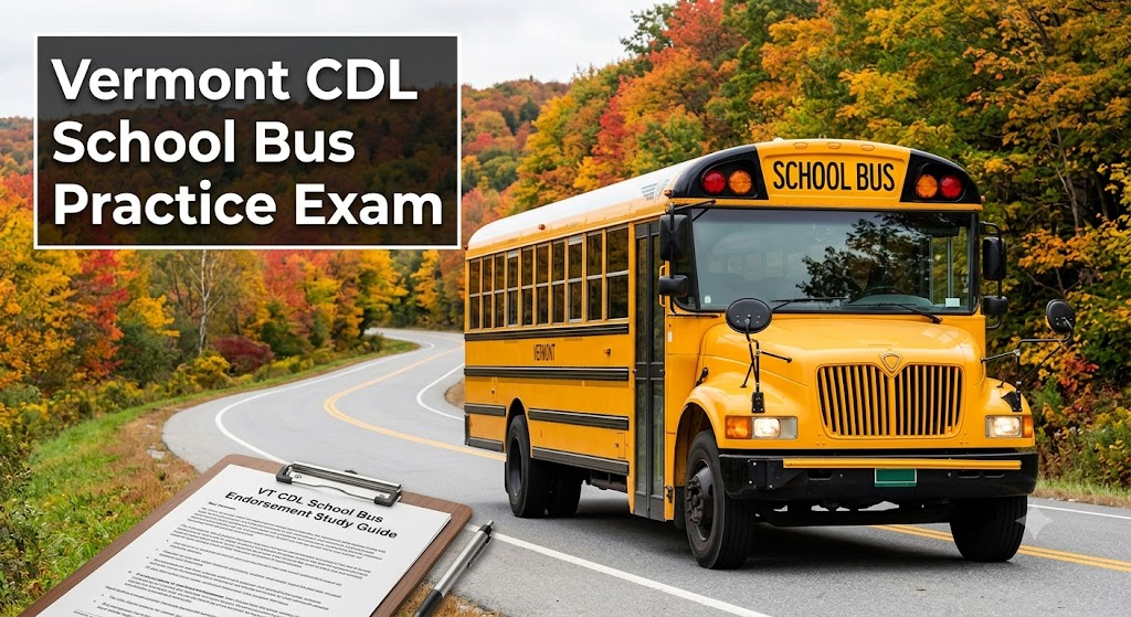 Vermont CDL School Bus Practice Test Banner