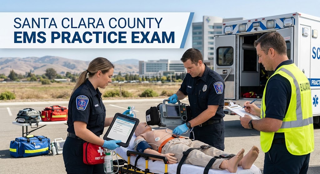 Santa Clara County Emergency Medical Services (EMS) Practice Exam Banner