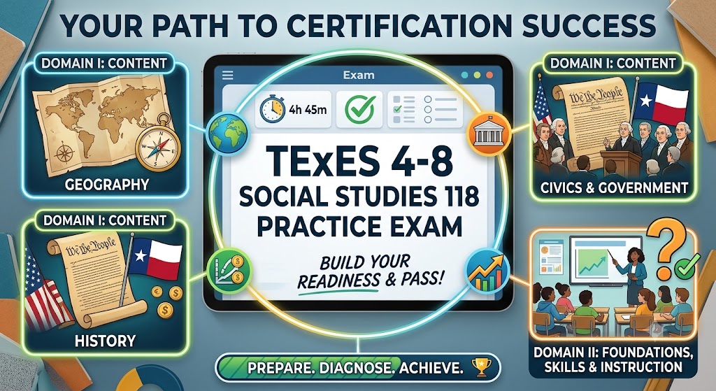 TExES 4-8 Social Studies (118) Practice Test Banner