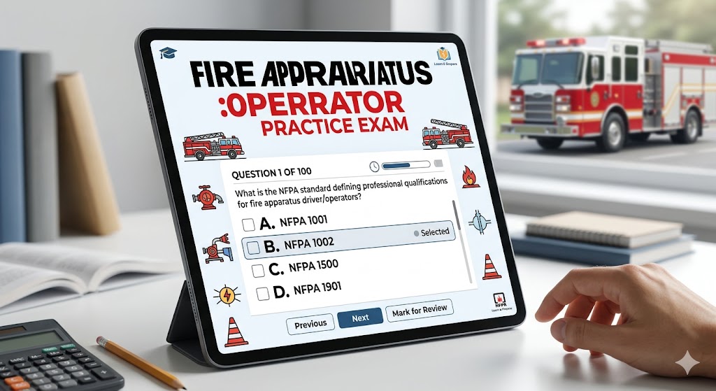 Fire Apparatus Driver/Operator Practice Test Banner