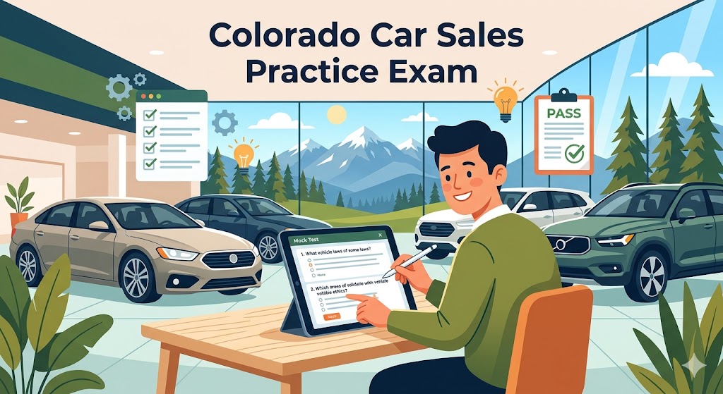 Colorado Car Sales Practice Test Banner
