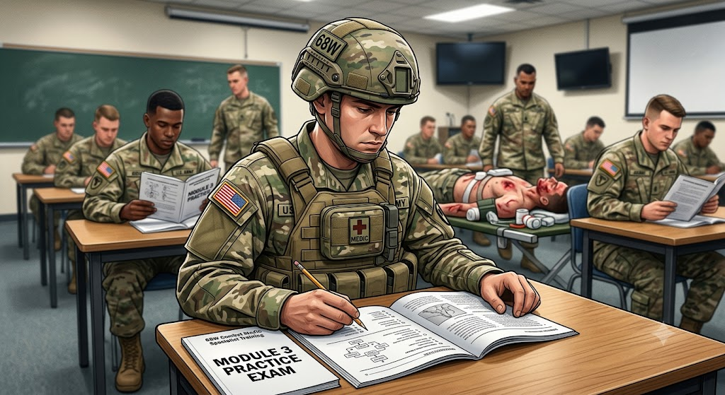 68W Combat Medic Specialist Training – Module 3 Practice Test Banner