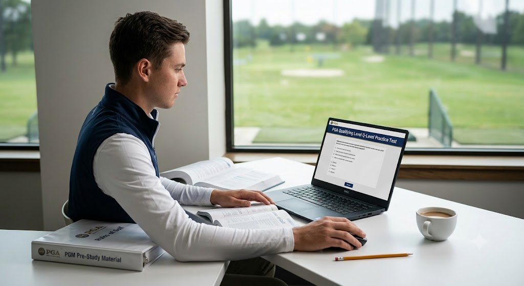 Professional Golf Association (PGA) Qualifying Level (Q-Level) Practice Test Banner