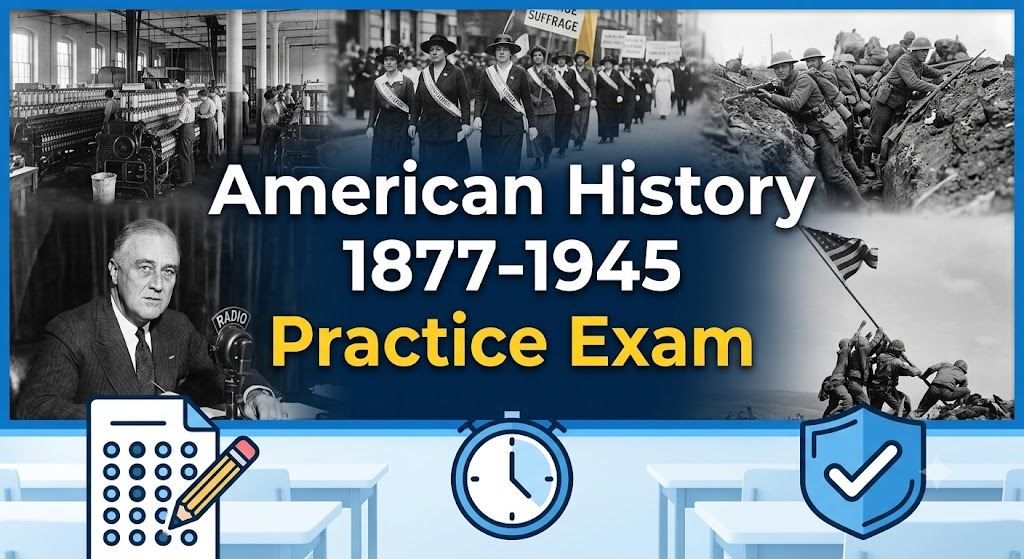 American History Checkpoint 1877-1945 Practice Test Banner