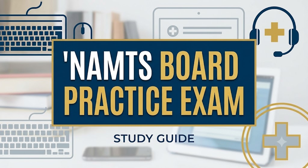 National Association of Medical Transcription & Support (NAMTS) Board Practice Test Banner
