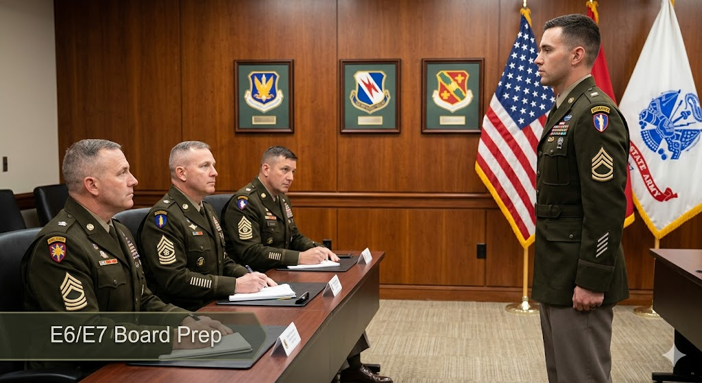 Army Staff Sergeant or Sergeant First Class (E6) Board Practice Exam Banner